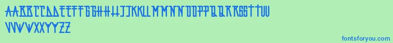 FopiArtchiko Font – Blue Fonts on Green Background