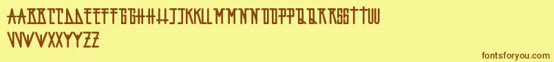 FopiArtchiko Font – Brown Fonts on Yellow Background