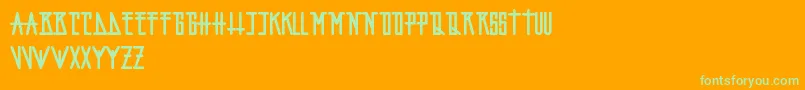 FopiArtchiko Font – Green Fonts on Orange Background