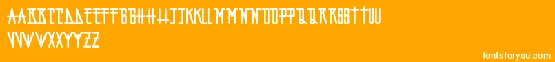 FopiArtchiko-Schriftart – Weiße Schriften auf orangefarbenem Hintergrund