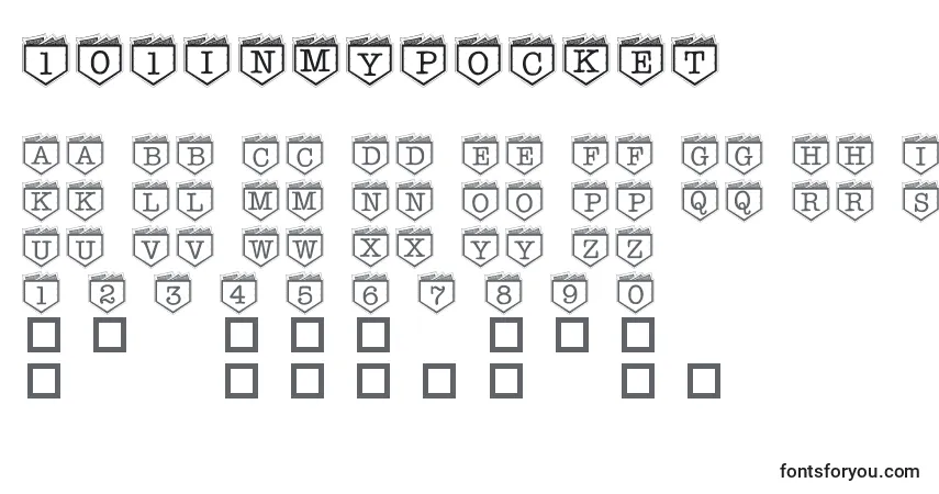 Fuente 101InMyPocket - alfabeto, números, caracteres especiales