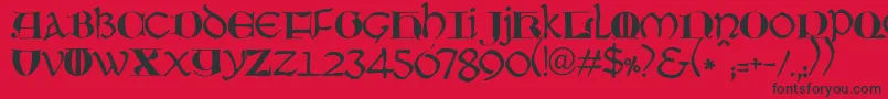 JmhMoreneta Font – Black Fonts on Red Background