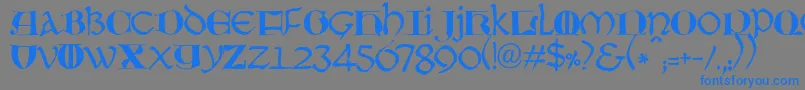 JmhMoreneta Font – Blue Fonts on Gray Background