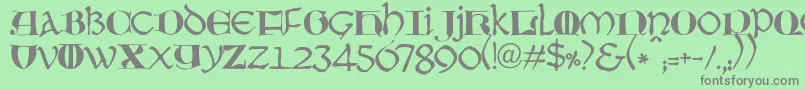 フォントJmhMoreneta – 緑の背景に灰色の文字