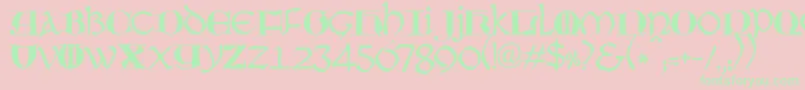 JmhMoreneta Font – Green Fonts on Pink Background