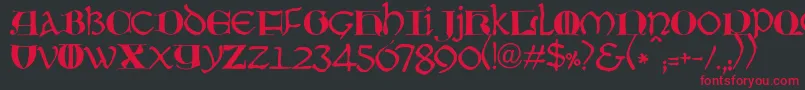 JmhMoreneta Font – Red Fonts on Black Background