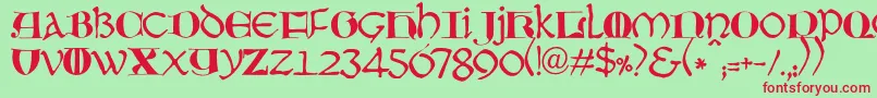 JmhMoreneta Font – Red Fonts on Green Background