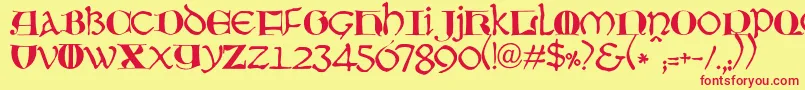 JmhMoreneta Font – Red Fonts on Yellow Background