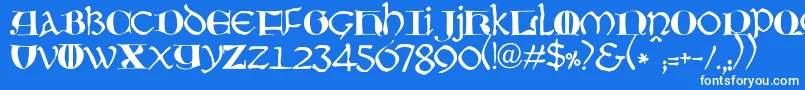 JmhMoreneta Font – White Fonts on Blue Background