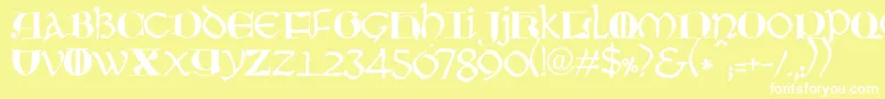 JmhMoreneta Font – White Fonts on Yellow Background