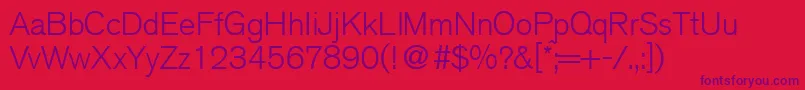 A750SansLightRegular Font – Purple Fonts on Red Background