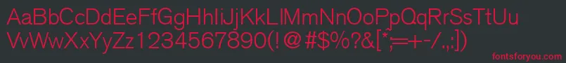 A750SansLightRegular Font – Red Fonts on Black Background