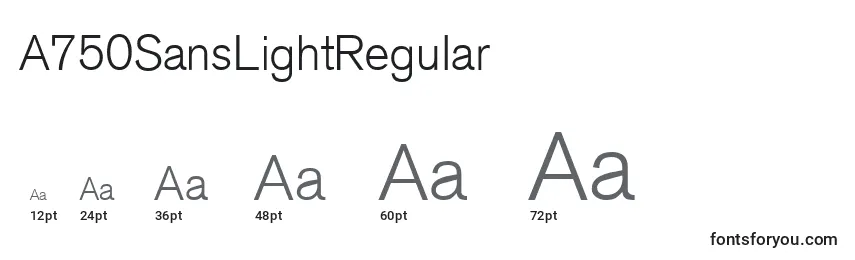 Размеры шрифта A750SansLightRegular