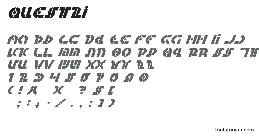 Schriftart Quest2i – Alphabet, Zahlen, spezielle Symbole