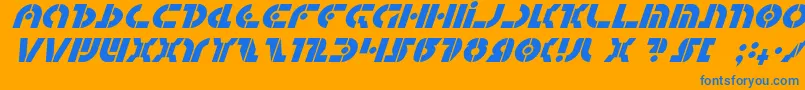 Quest2i Font – Blue Fonts on Orange Background