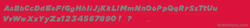 ManhattanHandBoldItalic-Schriftart – Graue Schriften auf rotem Hintergrund