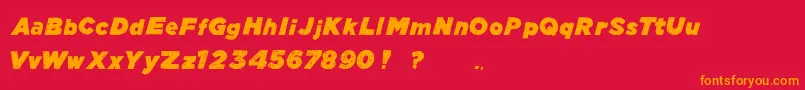 ManhattanHandBoldItalic Font – Orange Fonts on Red Background