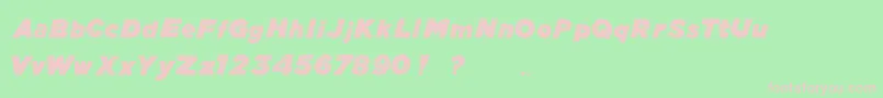 Шрифт ManhattanHandBoldItalic – розовые шрифты на зелёном фоне