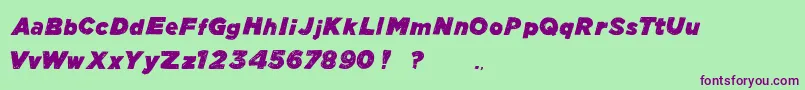 ManhattanHandBoldItalic Font – Purple Fonts on Green Background
