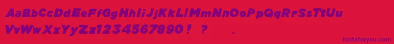 ManhattanHandBoldItalic Font – Purple Fonts on Red Background