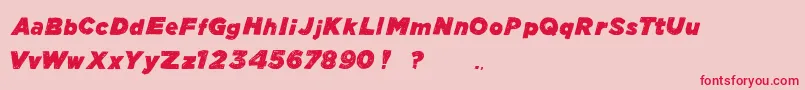ManhattanHandBoldItalic Font – Red Fonts on Pink Background