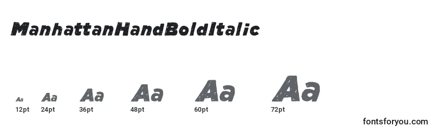 ManhattanHandBoldItalic Font Sizes
