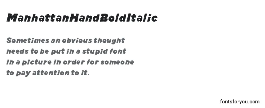 ManhattanHandBoldItalic Font