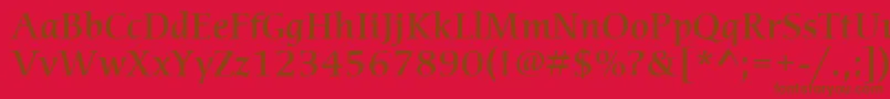 ItcCerigoLtMedium-Schriftart – Braune Schriften auf rotem Hintergrund