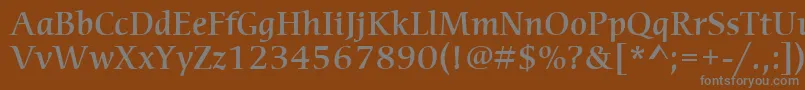 ItcCerigoLtMedium-Schriftart – Graue Schriften auf braunem Hintergrund