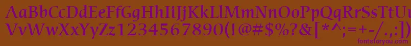 ItcCerigoLtMedium Font – Purple Fonts on Brown Background