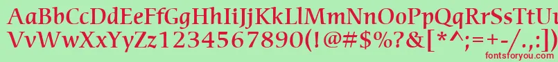 ItcCerigoLtMedium Font – Red Fonts on Green Background
