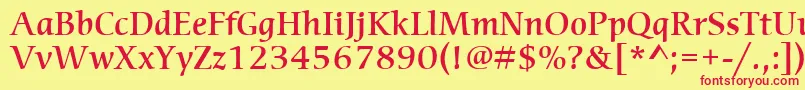 ItcCerigoLtMedium Font – Red Fonts on Yellow Background