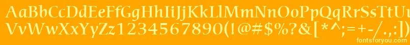 ItcCerigoLtMedium-Schriftart – Gelbe Schriften auf orangefarbenem Hintergrund
