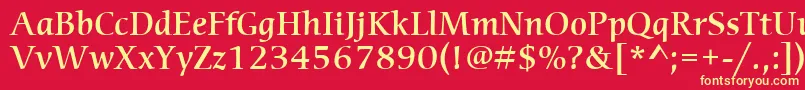 ItcCerigoLtMedium Font – Yellow Fonts on Red Background