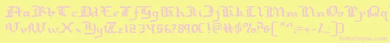 RedcoatExpanded Font – Pink Fonts on Yellow Background