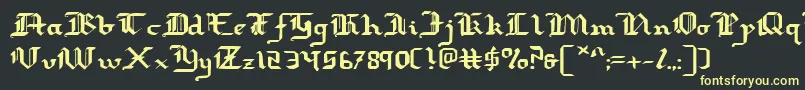 フォントRedcoatExpanded – 黒い背景に黄色の文字