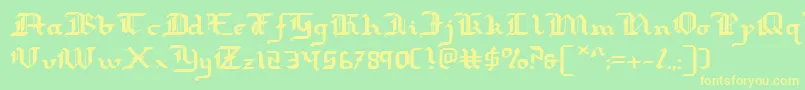 RedcoatExpanded Font – Yellow Fonts on Green Background