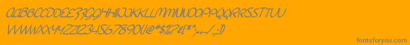 SfBurlingtonScriptScBoldItalic-Schriftart – Graue Schriften auf orangefarbenem Hintergrund