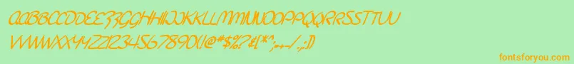 SfBurlingtonScriptScBoldItalic Font – Orange Fonts on Green Background