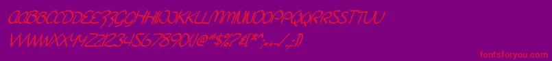 SfBurlingtonScriptScBoldItalic Font – Red Fonts on Purple Background