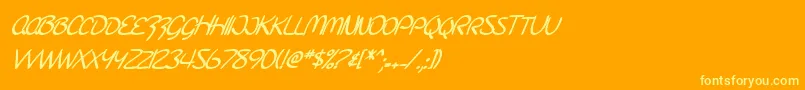 SfBurlingtonScriptScBoldItalic Font – Yellow Fonts on Orange Background