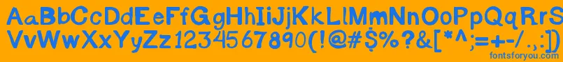 Byronreccon Font – Blue Fonts on Orange Background