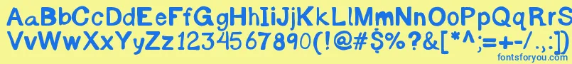 Byronreccon Font – Blue Fonts on Yellow Background