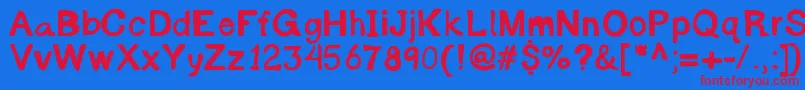 Byronreccon Font – Red Fonts on Blue Background