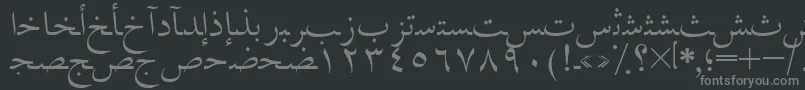 フォントAymNask2SUNormal. – 黒い背景に灰色の文字