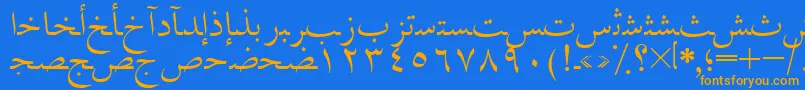 AymNask2SUNormal. Font – Orange Fonts on Blue Background