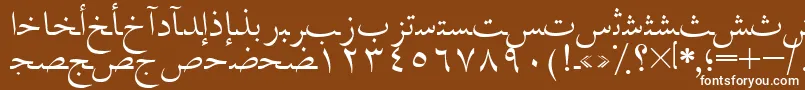 フォントAymNask2SUNormal. – 茶色の背景に白い文字