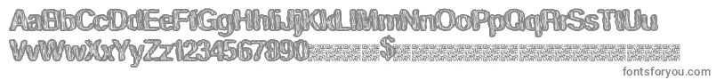 Tastyswirl-fontti – harmaat kirjasimet valkoisella taustalla