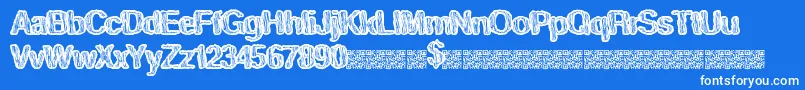 Tastyswirl-Schriftart – Weiße Schriften auf blauem Hintergrund