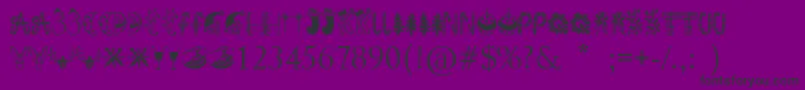 Fonte KringleyChristmas – fontes pretas em um fundo violeta